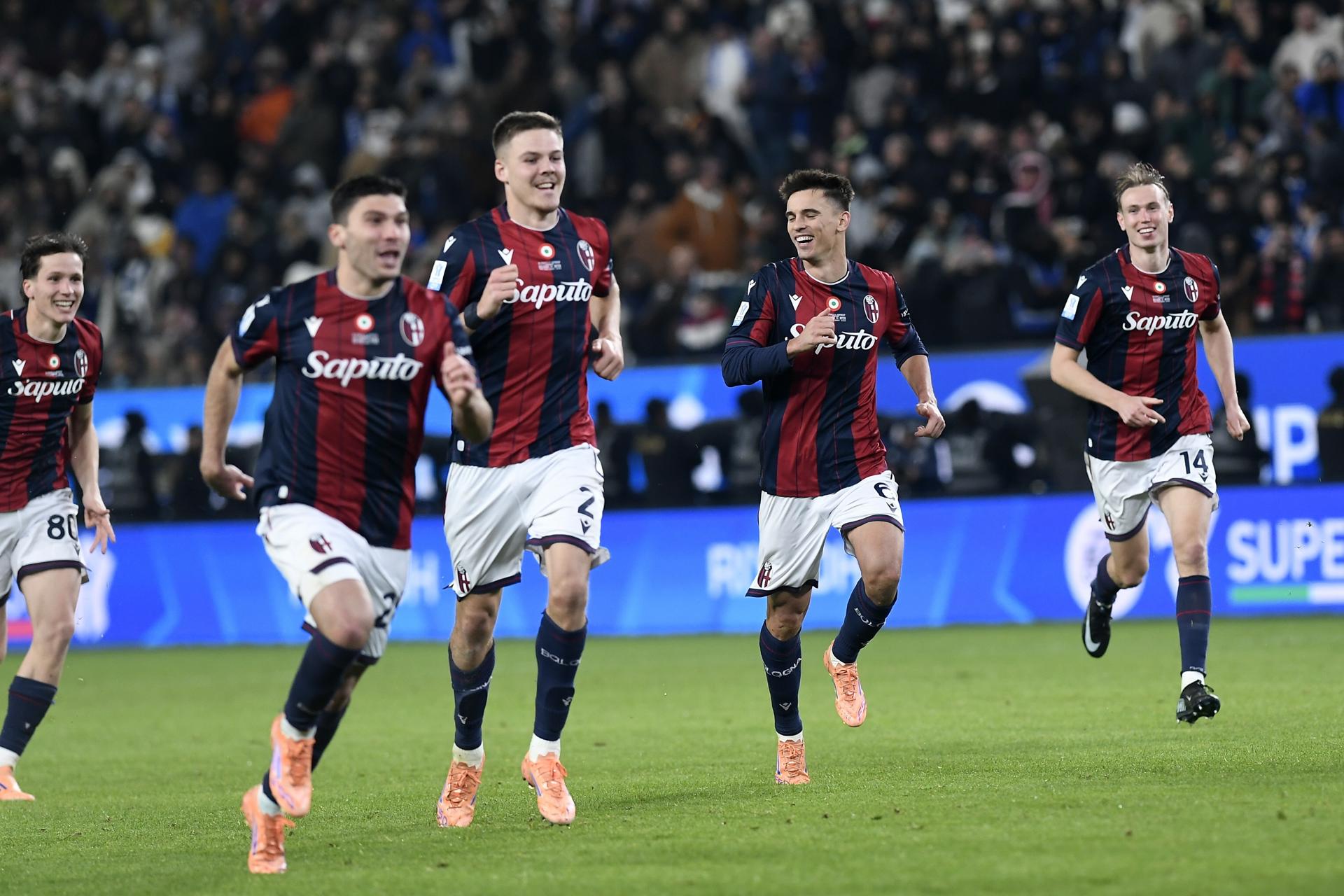 La victoria de ensueño: Bologna elimina al poderoso Inter de Italia en tanteo y se acerca a la gloria en la Supercopa.